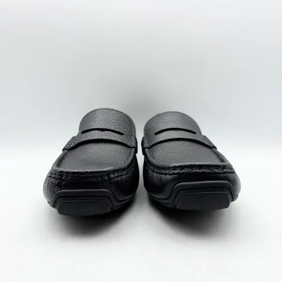 Coach Mens Luca Driver Loafer US 7.5 EU 40.5 Black Leather Slip On Round Toe NIB